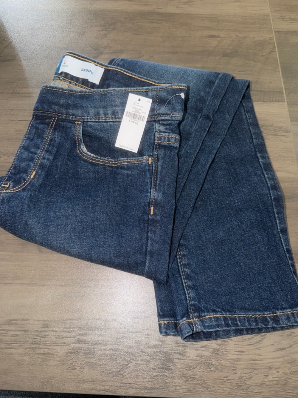 Girl’s 10/12 Skinny Leg Pull On Style Jeans, Dark Rinse, BNWT